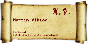 Martin Viktor névjegykártya